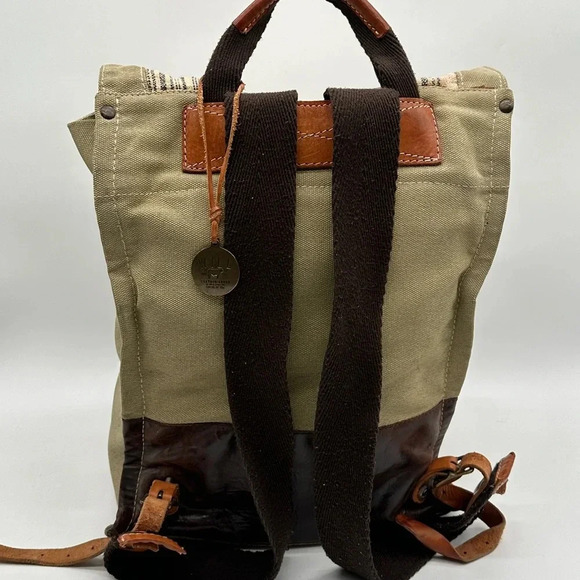 Will Leather Goods River Dome Rucksack Backpack Canvas Leather Multi Color - Picture 7 of 16